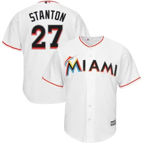 Men's Miami Marlins Giancarlo Mike Stanton Replica Home Jersey - White