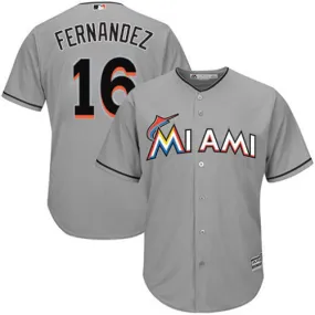 Men's Miami Marlins Jose Fernandez Replica Road Jersey - Gray