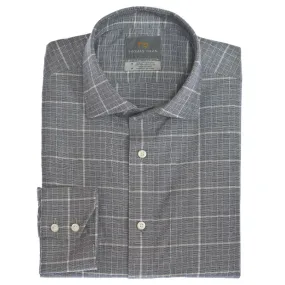 Navy Windowpane Button Down Sport Shirt