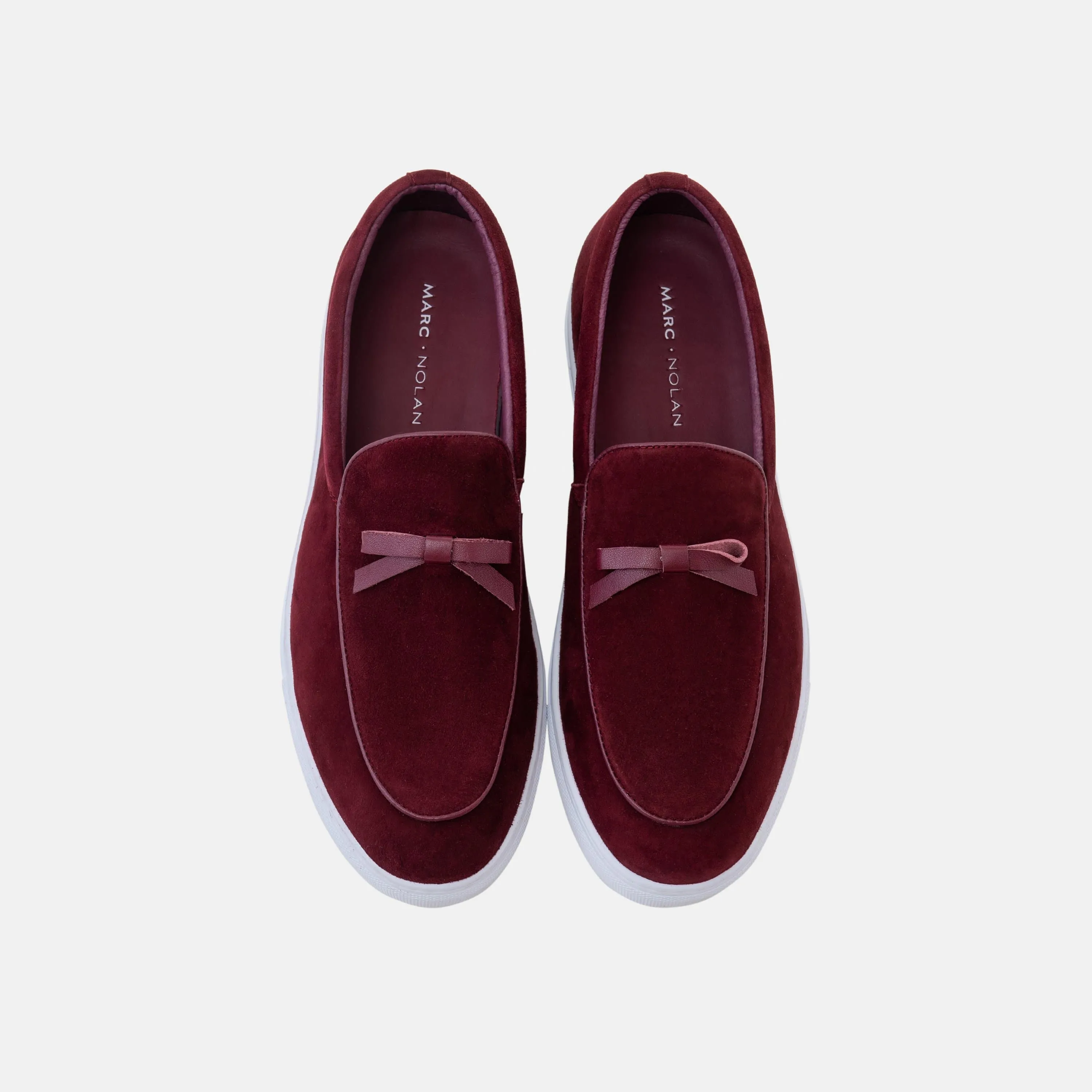 Odell Burgundy Suede Belgian Loafer Sneakers