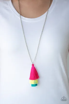 Paparazzi Accessories  - Triple The Tassel #N414 Box 5 - Multi Necklace