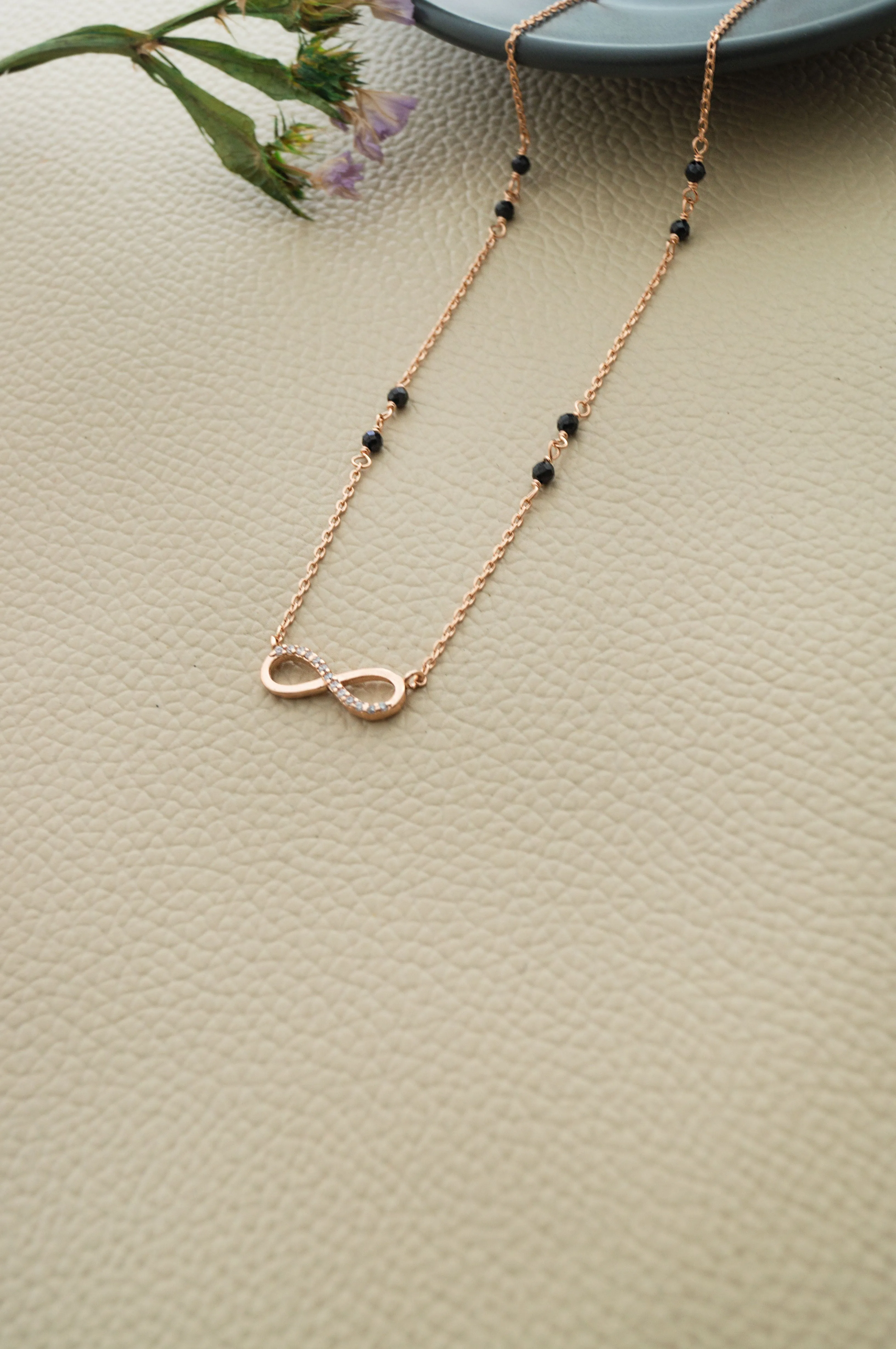 Promise Of Infinity Gold Plated Sterling Silver Mangalsutra Necklace