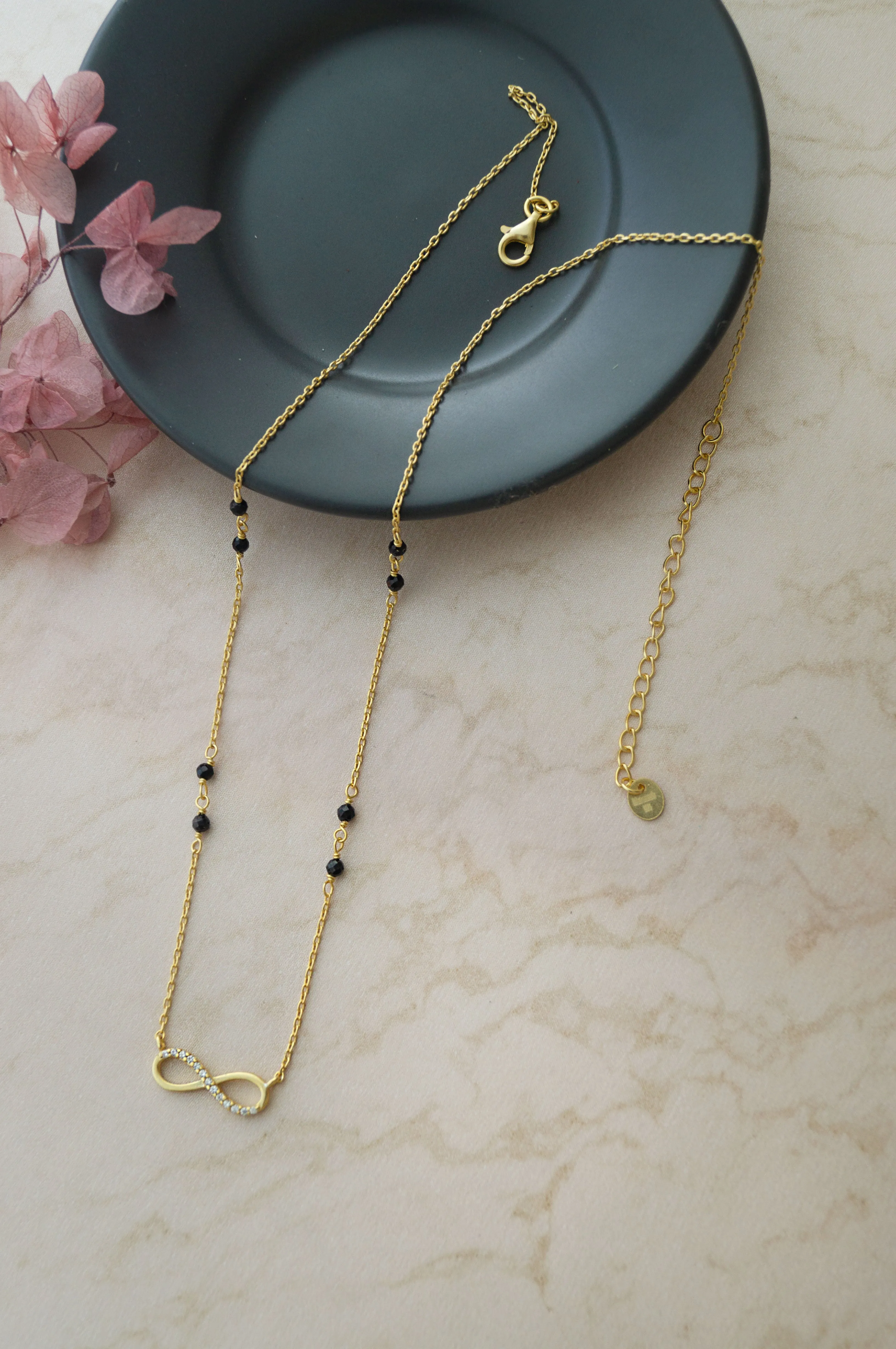 Promise Of Infinity Gold Plated Sterling Silver Mangalsutra Necklace