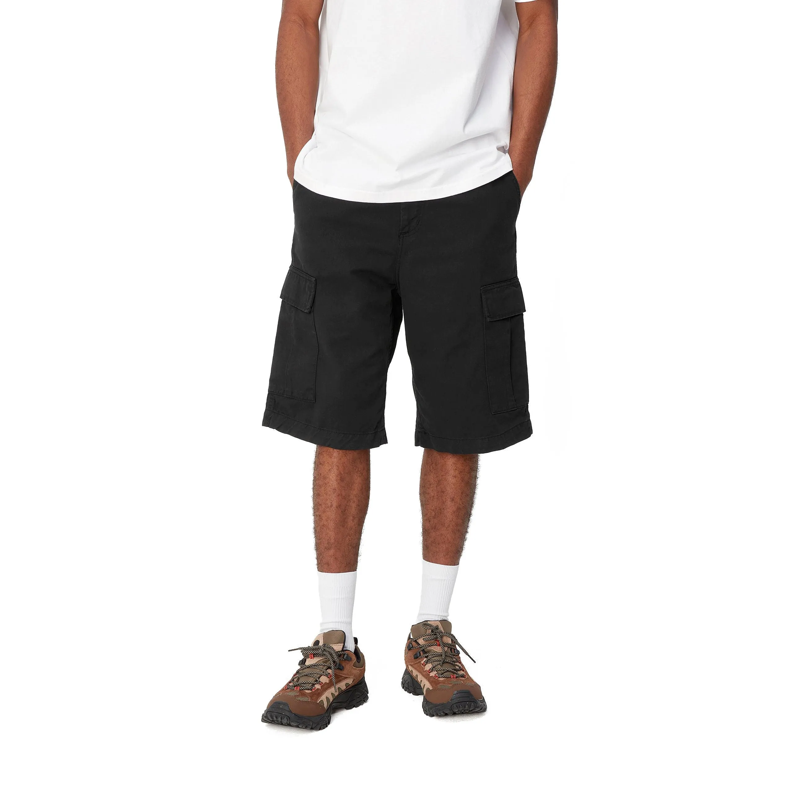 REGULAR CARGO SHORT BLACK GARMENT DYED