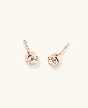 Sapphire Round Studs Rose Gold