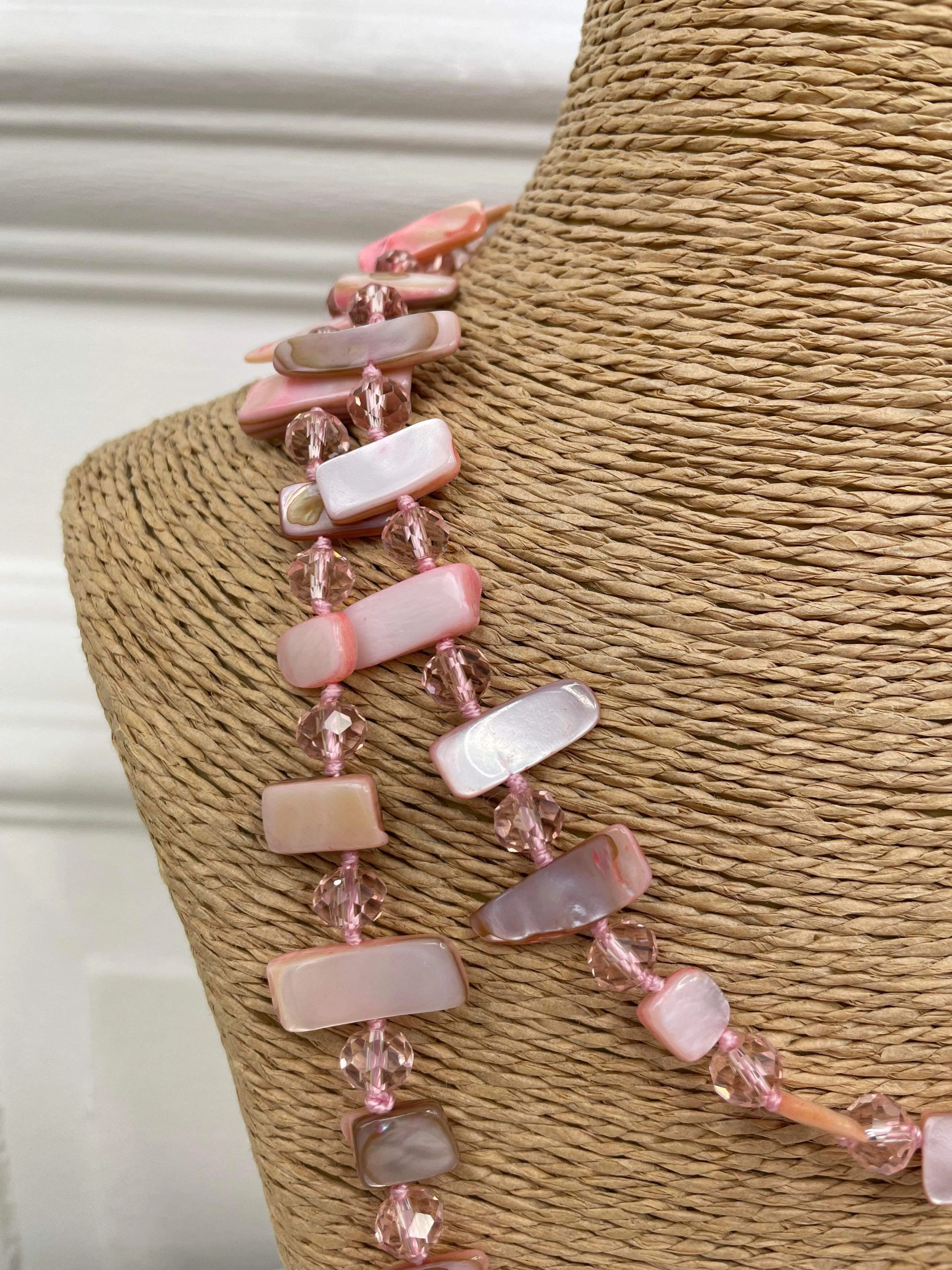 Shell & Bead Necklace - Pink