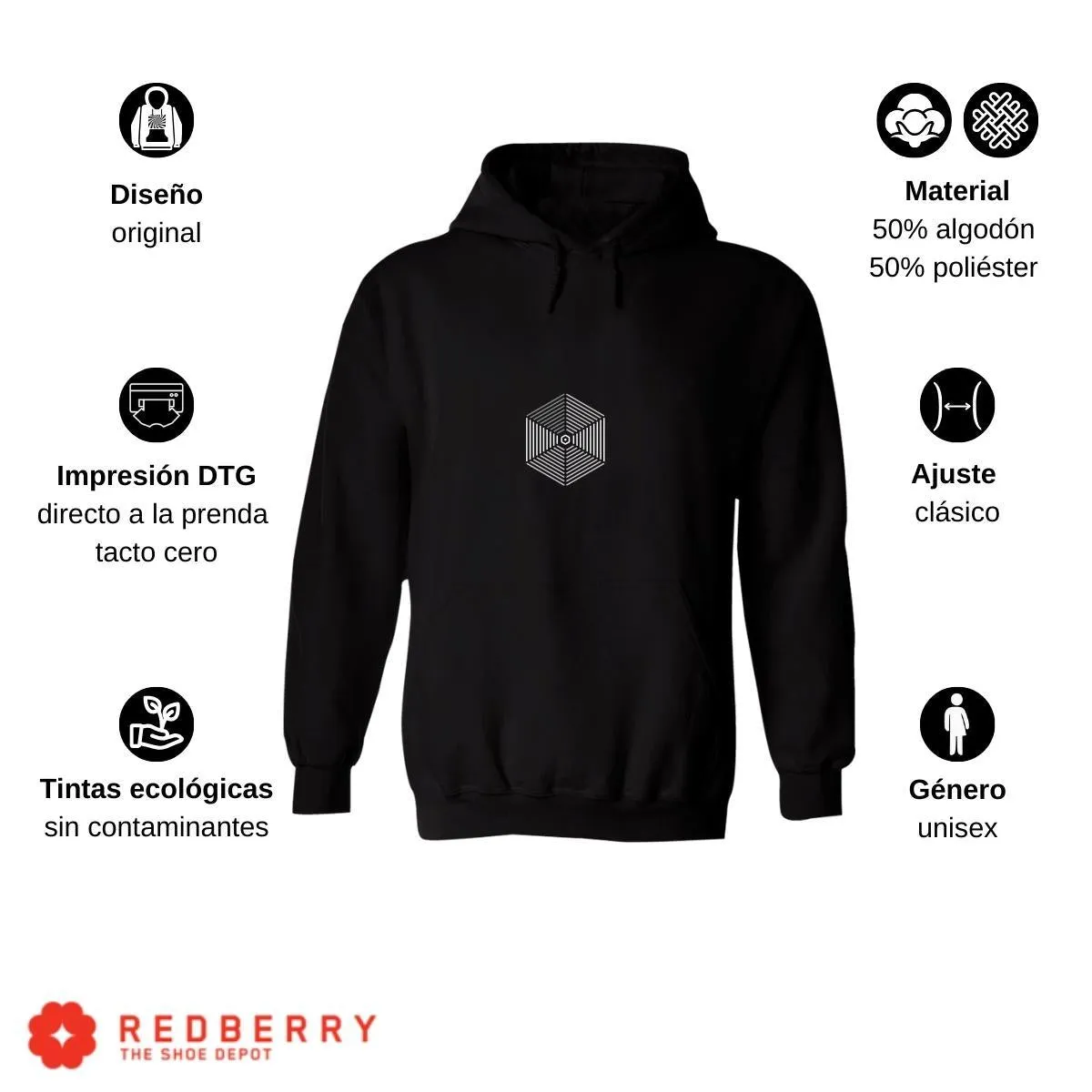 Sudadera Hombre  Hoodie Geometría Diseo Frases 015