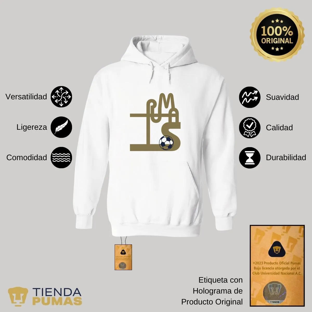 Sudadera Mujer Hoodie  Pumas UNAM Líneas