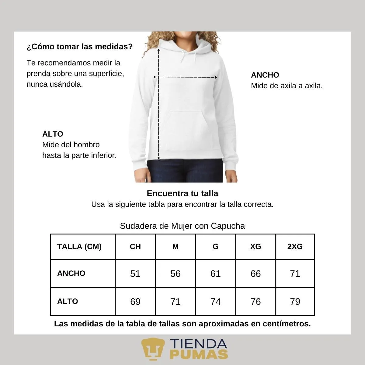 Sudadera Mujer Hoodie  Pumas UNAM Líneas