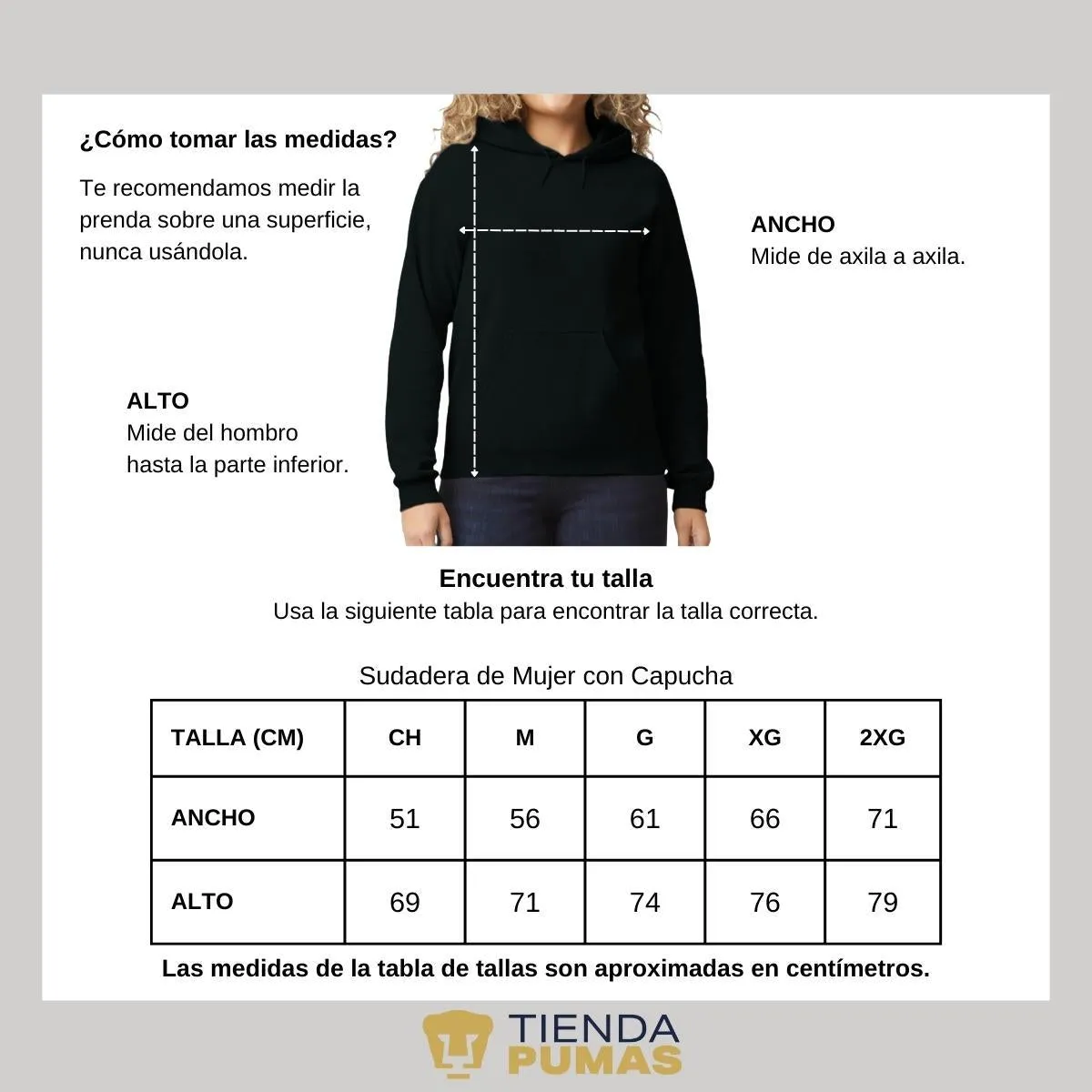 Sudadera Mujer Hoodie  Pumas UNAM por mis raíces