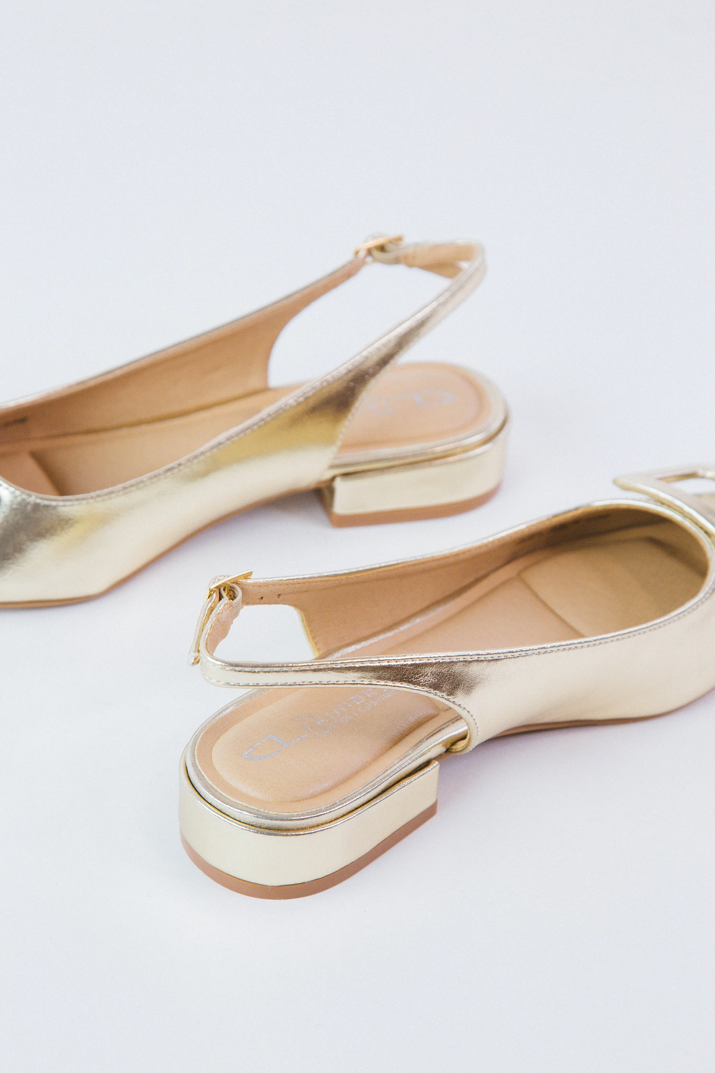 Sweetie Metal Slingback Low Heel, Gold | Dirty Laundry