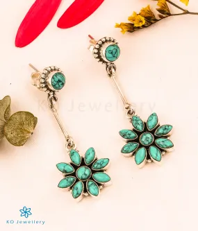 The Shwetala Silver Gemstone Earrings (Turquoise)