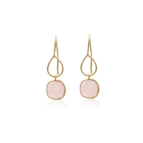 Vama | Silvetto Earrings | Metal-Sterling Silver | Stone-Rose Quartz | Finish-Shiny