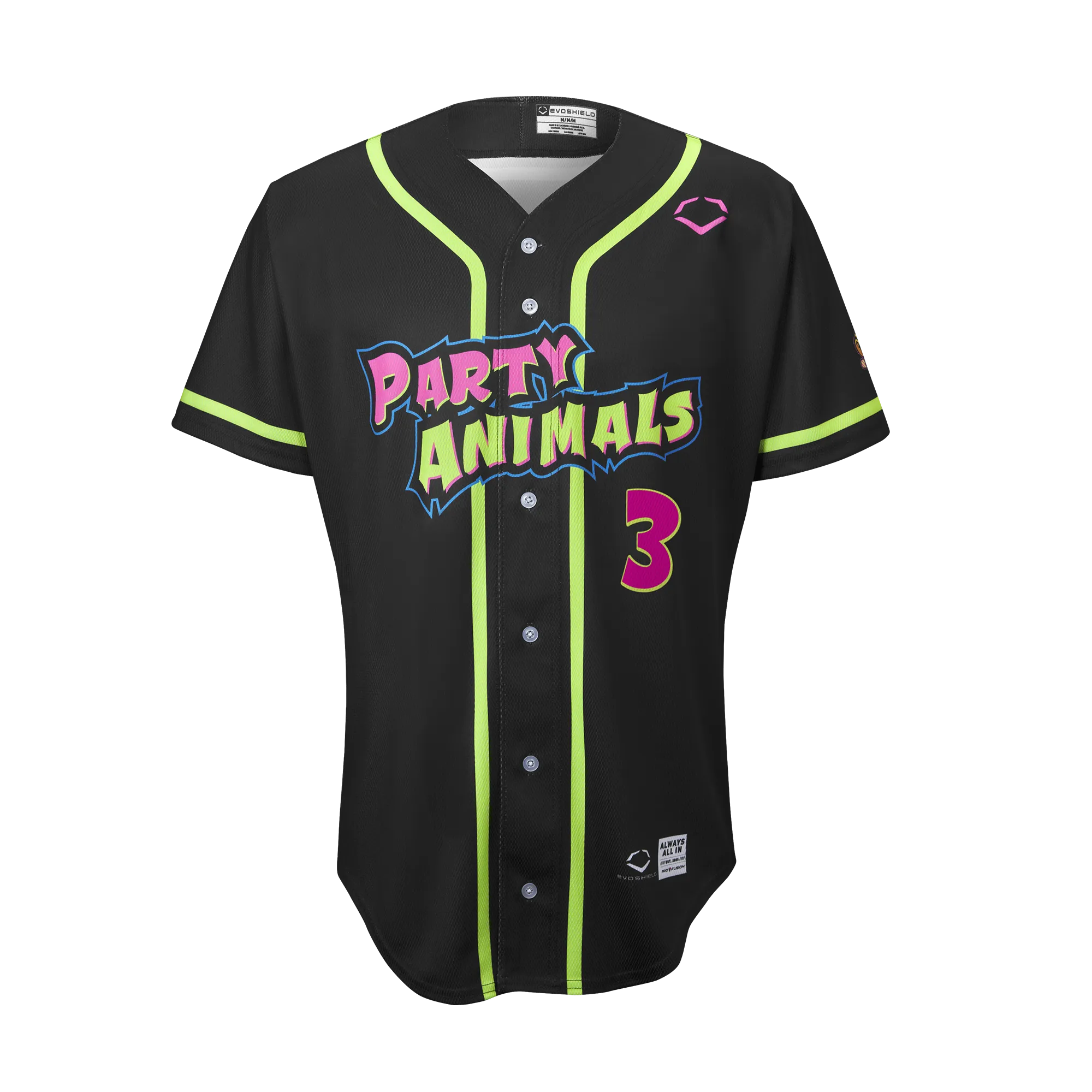 YOUTH Party Animals Dalton Cornett #3 Evoshield Jersey - Black